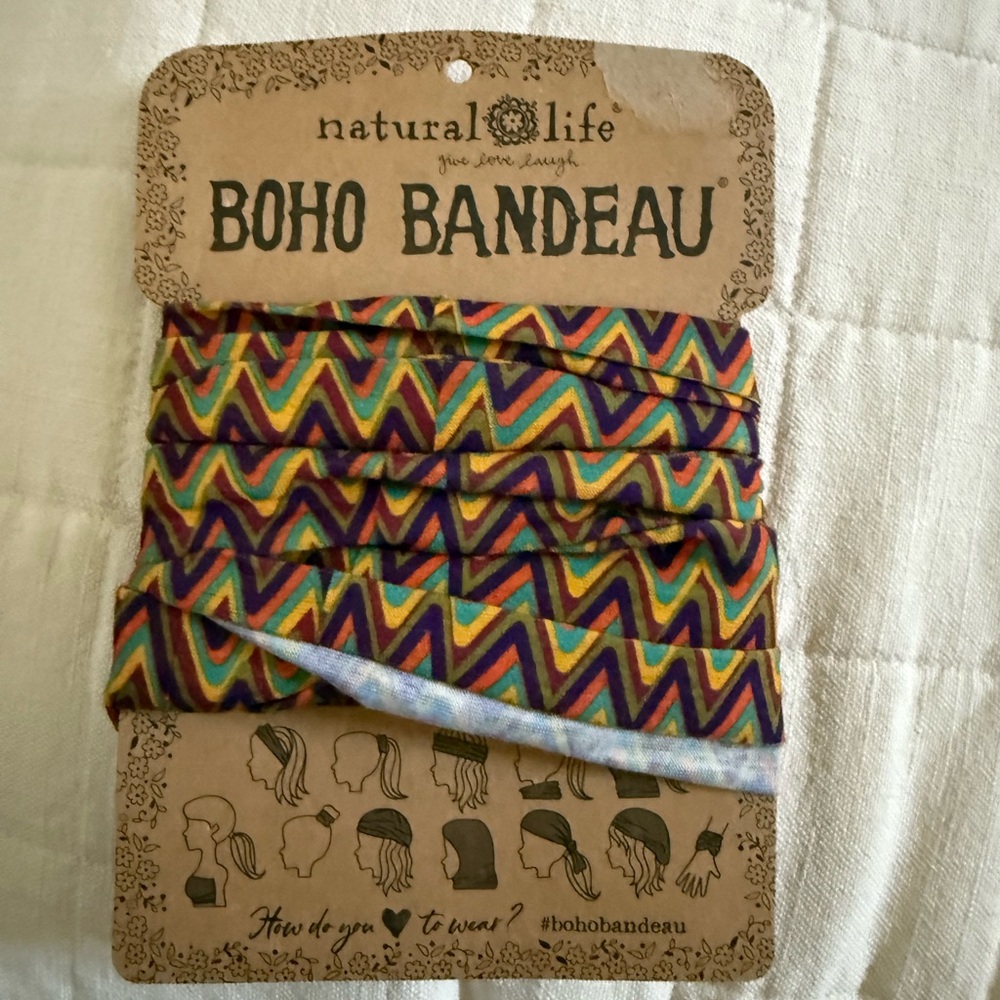 Natural Life Boho Bandeau - Vibrant Chevron Pattern